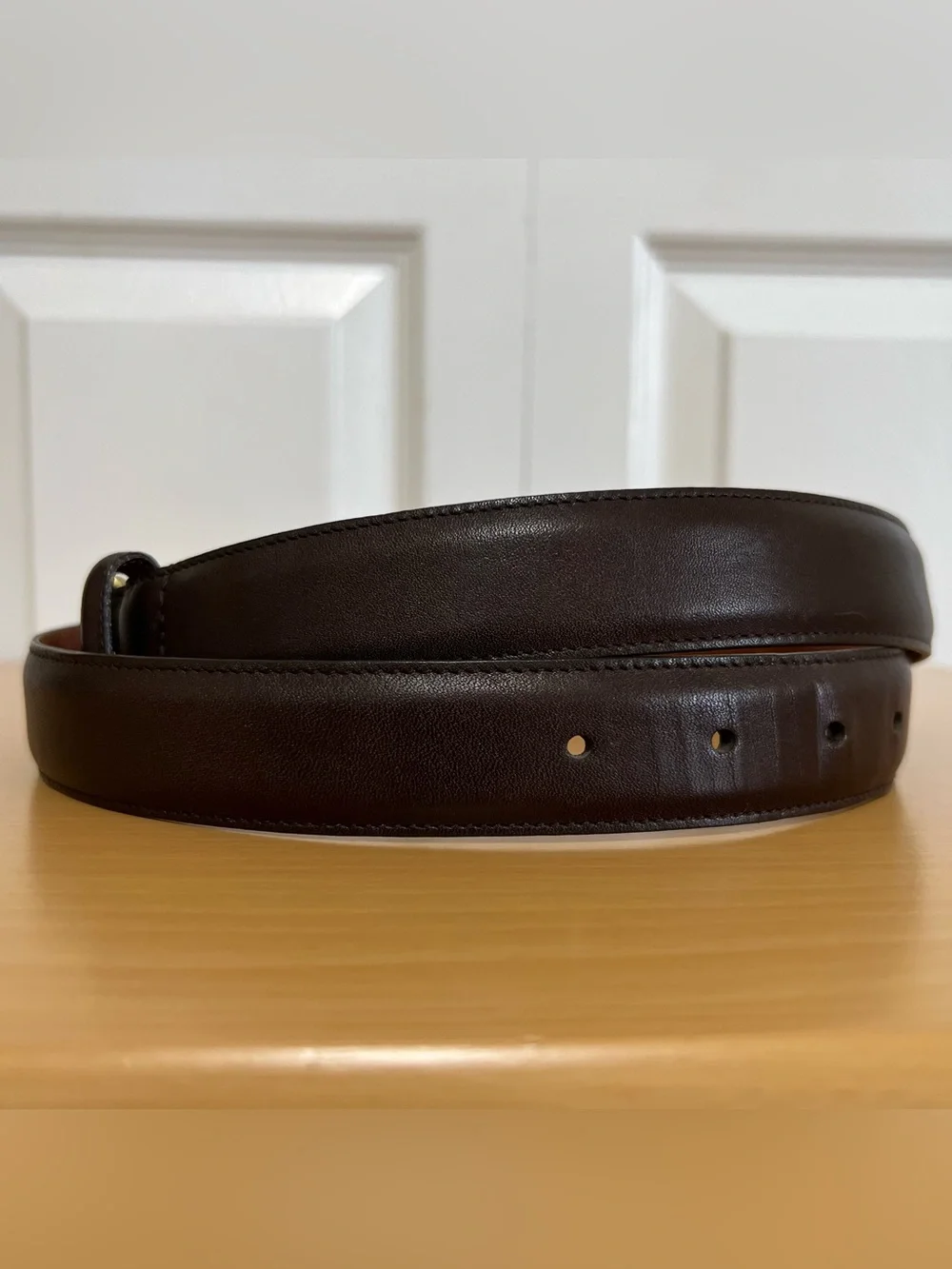 Vtg Coach 5950 Men's Dark Brown Leather Belt with Brass Buckle Size 32